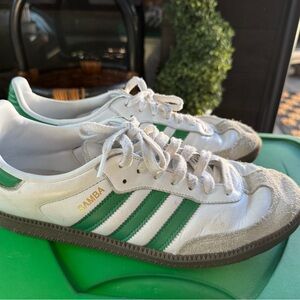 Adidas Samba White and Green Sneakers